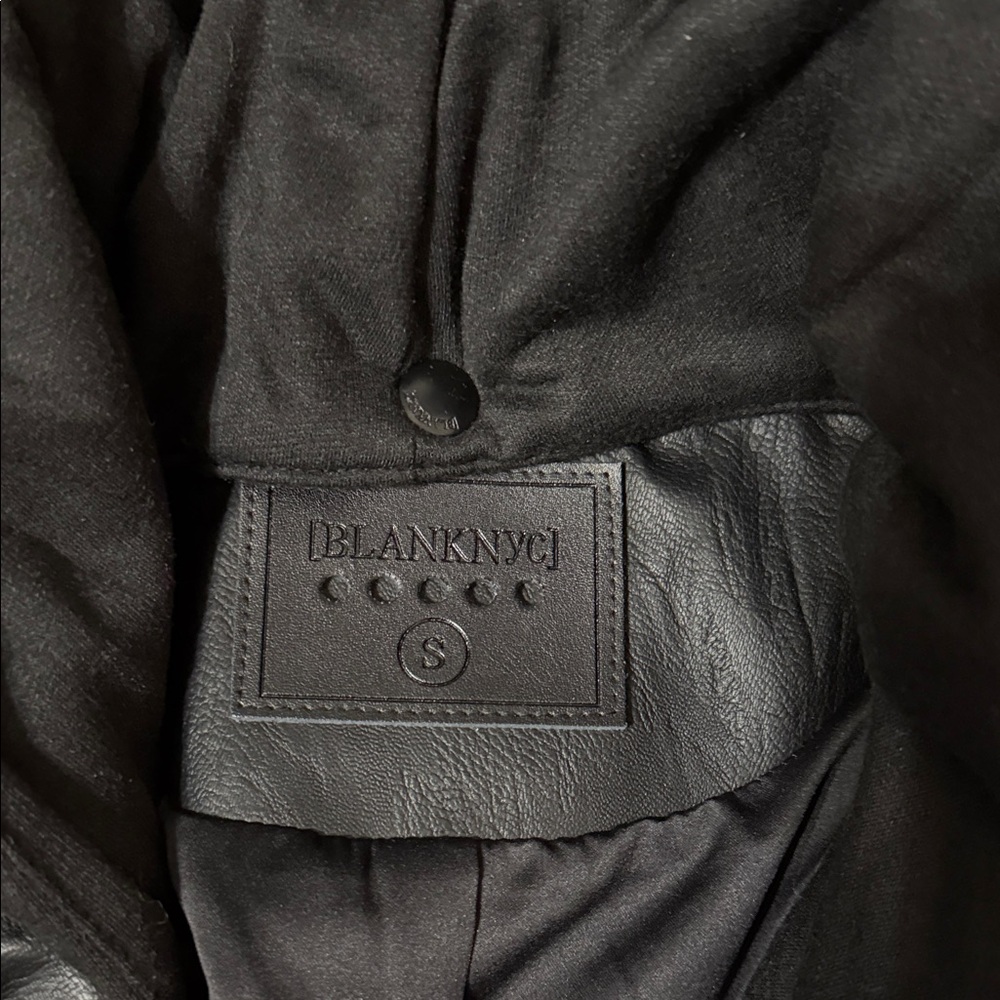 Blank NYC Black Leather Jacket with Gold Accents - Picture 2 of 3